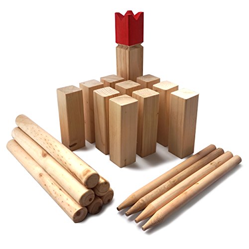 Ocean5 - Kubb - Original Wikinger Wurfspiel für draußen - Holz Schach Kegel Spiel aus Skandinavien - das Geschicklichkeitsspiel für den Sommer
