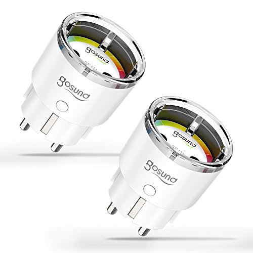 Smart Steckdose 2er Pack, Gosund Alexa kleinste WLAN Plug SP111 Stromverbrauch messen Timer Funktion Fernsteurung ohne Hub benötig, Kompatibel mit Alexa Googel Home