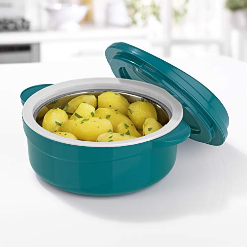 GOURMETmaxx Thermo-Schüssel Mikrowelle 1500 ml doppelwändige Thermobehälter mit Deckel zum Erwärmen, Warm- & Kühlhalten