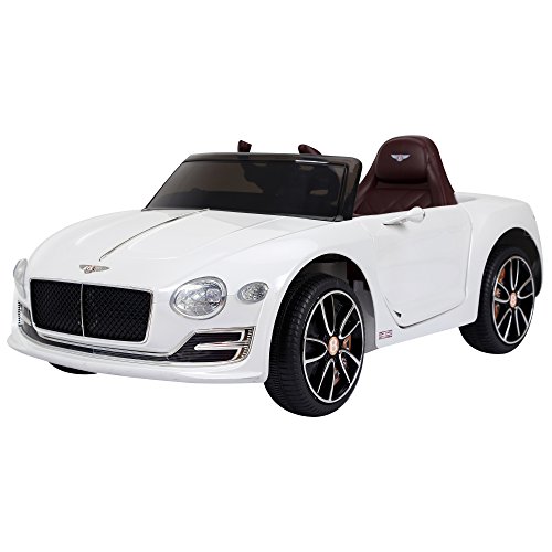 HOMCOM Kinderauto Kinderfahrzeug Elektroauto Bentley GT mit Fernbedienung Kinder Weiß 108 x 60 x 43cm