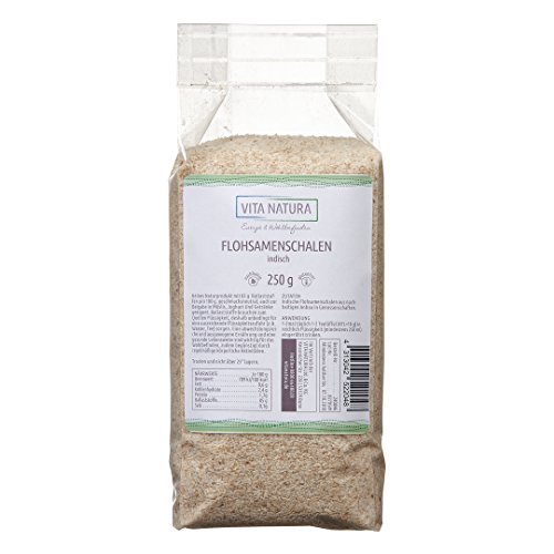 Vita Natura Flohsamenschalen indisch 250 g | Premium Qualität | Reich an Ballaststoffen | Indische Flohsamen
