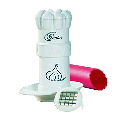 Genius A19125 Knoblauchschneider, Weiß/Rot