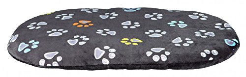 Hundekissen 95 x 60 cm über 10 cm dick Bunte Tapsen kuscheliges Hundekissen mit leicht glänzendem Plüschbezug Mit Reißverschluss Bezug waschbar 30°C ideal auch für Weidenkörbe oder Kunststoffkorb