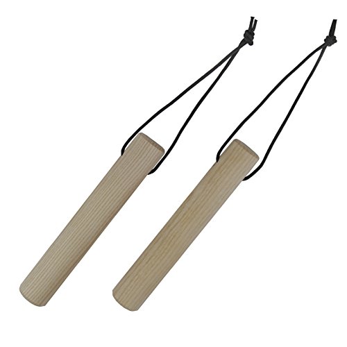 Alpidex 2 Stück Holz Trainingsgriffe WOOD STICK Echtholz-Trainingsgriffe zum Klettertraining Unterarmtraining auch als Ergänzung für den Slingtrainer