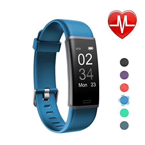 Letsfit Fitness Tracker mit Pulsmesser Fitnessarmband wasserdicht IP 67 Schrittzähler Uhr Pulsuhren Smart Armband Uhr Aktivitätstracker mit Schlaf Monitor, kompatibel mit für Android iOS Smartphone Blau
