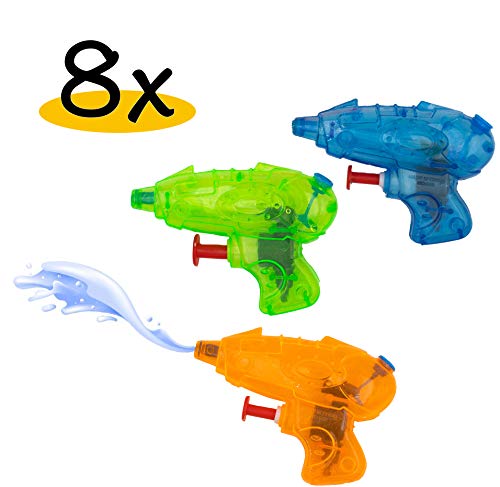 8x Mini Spritzpistole für Kinder im Set | Premium Qualität | hochwertig verarbeitet | Spielspaß im Sommer garantiert | Wasserpistole Wasserspritzpistole | ideal für Kinder als Mitgebsel