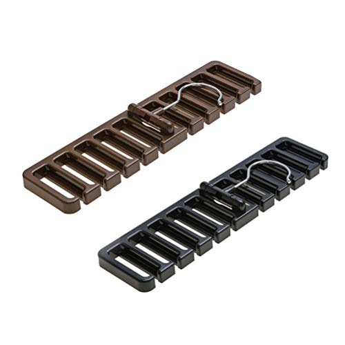 Vosarea 2 Stücke Krawattenhalter Krawattenbügel Rutschfester Gürtelhalter Krawatten Kleiderbügel Aufbewahrung für Gürtel und Schal (Schwarz/Braun)