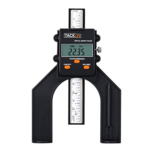 Tiefenmesser, Tacklife MDG01 digitaler Profiltiefenmesser, selbst stehende Tiefenlehre mit magnetischen Füßen, perfekt für Holzbearbeitung und Maschinenbau