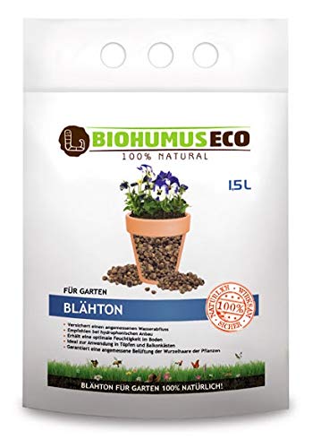 BIOHUMUSECO BLÄHTON natürlich ohne Chemie, Garten, 100% Natural, 1,5 l, Weiß