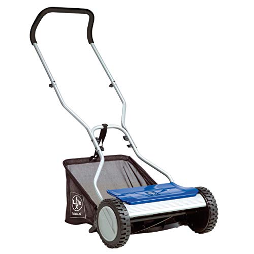 LUX-TOOLS HS-38 Spindelrasenmäher mit einer Schnittbreite von 38 cm inkl. 35 l Fangkorb | Handbetriebener Rasenmäher mit 4-facher Schnitthöhenverstellung zwischen 13 mm und 38 mm