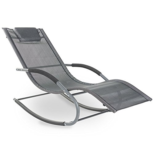 VonHaus Textoline Schaukel-Sonnenliege – Outdoor Relax-Stuhl für Garten, Patio, Terrasse