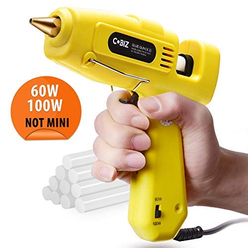 Heißklebepistole, Cobiz Klebepistole 60/100w Zweileistung mit 10 pcs Klebesticks 11 mm für DIY Handwerk und schnelle Reparaturen, Heissklebepistole mit kabel