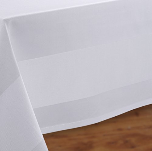 Gastronomie Hotel Tischdecke, Tischwäsche Vollzwirn Baumwolle Weiß, ECKIG RUND Größe wählbar (rund 160 cm)