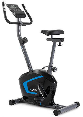 Heimtrainer RX300 Fitnessbike Ergometer mit Trainingscomputer, Pulssensoren und 7 kg Schwungrad, Smartphone Halterung, bis 125 kg (Schwarz)