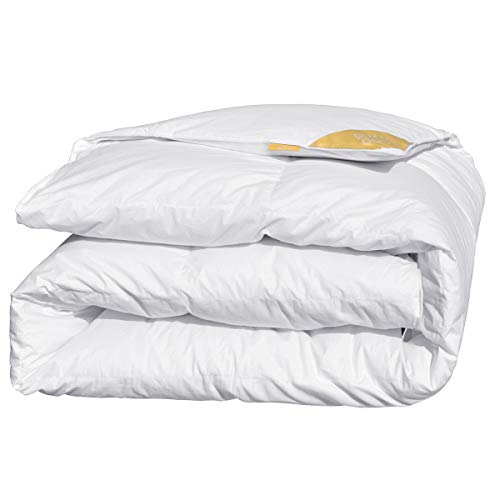 puredown Deluxe Bettdecke 4 Jahreszeiten 60% Daunen, 40% Feder, 135x200cm Daunendecke, Gänseflaum Bettwäsche, Atmungsaktiv Wärmeausgleichend Öko-Tex