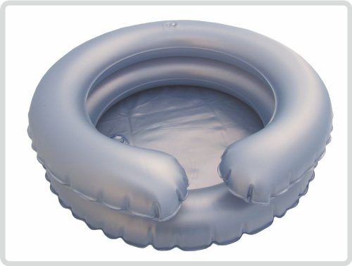 Kopfwaschwanne, Haarwaschwanne mit Ablaufschlauch mit Ablaufschlauch aufblasbar 2reihig, rund - Haarwaschbecken Bettwaschwanne