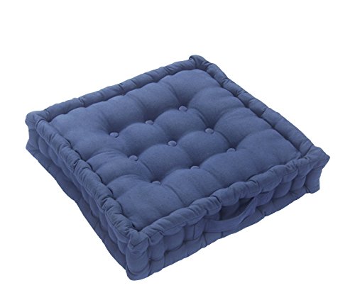 Homescapes extrahohes Sitzkissen orthopädisch mit Tragegriff Sitzerhöhung Aufstehhilfe ca. 50 x 50 x 10 cm, Bezug aus Baumwolle, 100% Polyester Füllung, uni marineblau