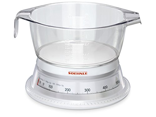 Soehnle 65418 Analoge Küchenwaage Vario weiß/glasklar