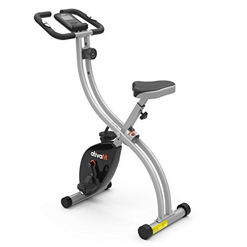 ATIVAFIT X-Bike Sport Fitnessfahrrad für Heimtrainer Fitnessbike für Ober-Und Unterkörper x-Bike mit Handpulsmessung & LCD Monitor faltbares Standfahrrad Fitnessgerät für Zuhause Büro Training