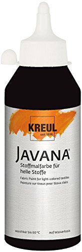 Kreul 91310 - Javana Stoffmalfarbe für helle Stoffe, brillante Farbe mit cremigem Charakter, 250 ml Flasche, schwarz