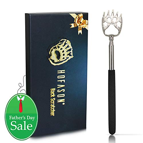 Rückenkratzer, back scratcher, Bär-Krallen-Massagegerät mit weichen Gummigriffen, ausziehbares Teleskop-Rückkratzer eliminiert Juckreiz für Mensch und Tier (schwarz)