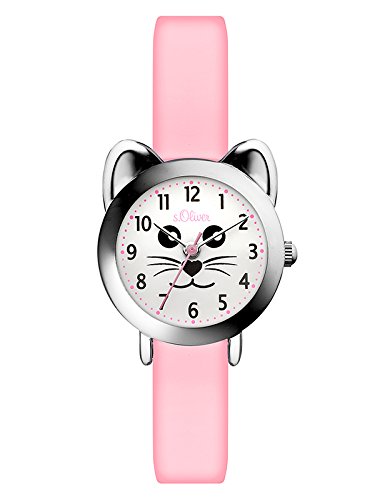 s.Oliver Mädchen Analog Quarz Smart Watch Armbanduhr mit Silikon Armband SO-3564-PQ