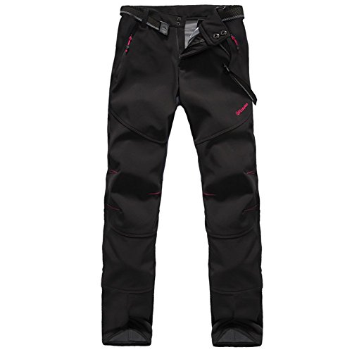 GITVIENAR Damen Gefüttert Winterhose wasserdicht + winddicht + atmungsaktiv + warm + elastisch Verdickte Softshellhose Berghose Funktionshose Trekkinghose Wanderhose Outdoorhose Herbst Winter