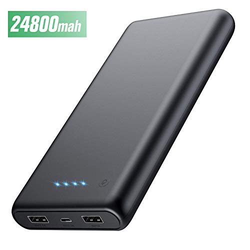 HETP Powerbank 24800 mah Externer Akku Power Pack Ladegerät Ultra Kompakter Dual Output Extrem hohe Kapazitat Tragbares Ladegerät Externer Batterie Pack für iPhone, iPad, Samsung, Huawei und mehr