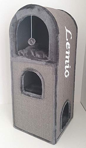 Lemio Kratztonne Home Kratzbaum Sisal Katzenbaum (grau)