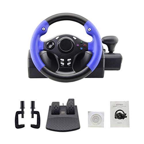 Mel lem 7-in-1 Lenkrad Driving Force Vibration Rennrad und Pedale kompatibel mit Ps4/PS3/Pc/Xboxone/Xbox360/Switch/Android 250 mm (9,8 Zoll)