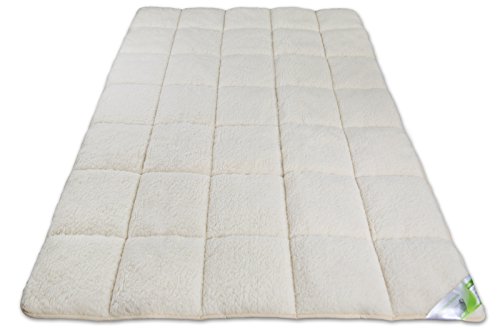 Unterbett Lammflor mit Merino Schurwolle Auflage Matratzenauflage Lukas, Größe:90x200 cm