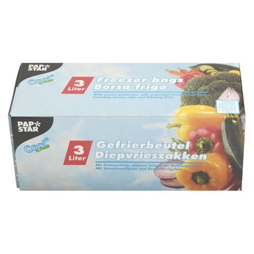 PAPSTAR 14158 Gefrierbeutel 3 Liter, 250 x 320 mm, transparent