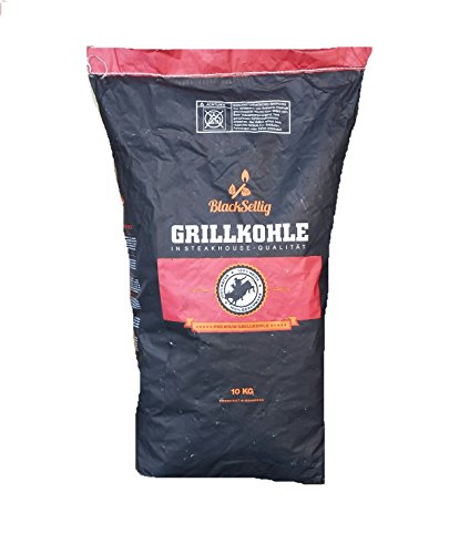10 Kg Steakhousekohle von BlackSellig reines Quebracho BLANCO Holz Grillkohle - perfekte Restaurantqualität -REACH registrierte Holzkohle !