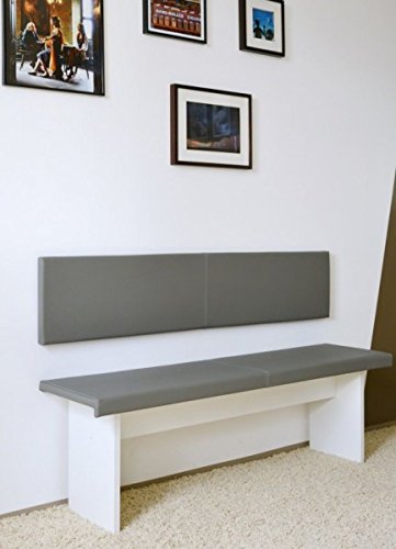 XXL Wandkissen 150cm inkl. Montage-Set Kunstleder 100.000 Scheuertouren made in Germany, Farbe:50188.1102 grau