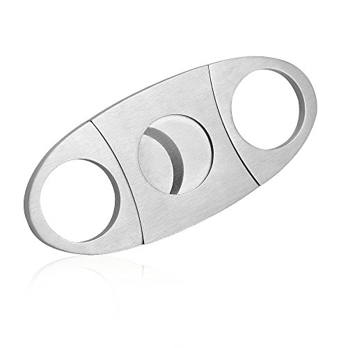Zigarrenschneider, Jtdeal Zigarrencutter, Doppelte Klinge Zigarrenschere, Edelstahl Cutter für die meisten Größe Von Zigarren , Silber