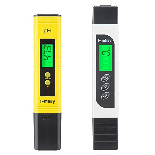 PH Messgerät TDS EC PH Temperatur 4 in 1 Set, Wasserqualität Tester mit Hoher Genauigkeit, Pooltester Wassertester mit LCD Display, Digital TDS Messgerät für Trinkwasser, Schwimmbad und andere