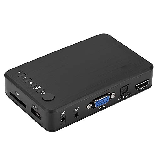 Richer-R 1080P HDMI TV Media Player, Mini Digital Multi Media Player HDMI AV-Ausgang Medienspieler Media Player mit Fernbedienung,Unterstützung RM RMVB MP3 HDMI USB SD MMC Schwarz(EU)