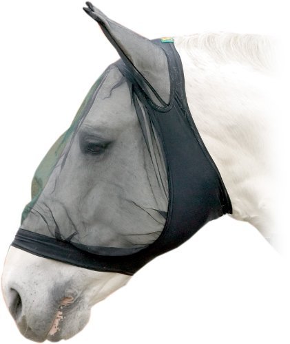 United Sportproducts Germany USG  15550001-402 Fliegenmaske mit Ohrenschutz, Warmblut, schwarz