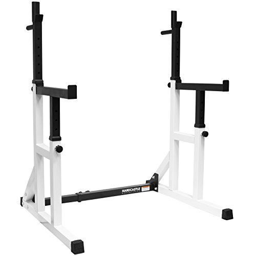 Hardcastle Bodybuilding - Kniebeugenständer mit Sicherheitsablage und Dip-Barren - verstellbar
