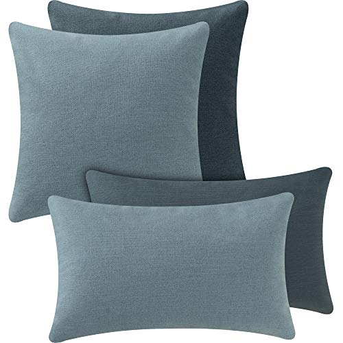 Selfitex 4 Stück Sofakissen-Set mit Bezug und Füllkissen, 2 Kissen Größe 40x40cm + 2 Kissen Größe 30x50 cm, superflauschig und schön weich, Made in Germany, Couchkissen, Dekokissen Design Monaco (4)