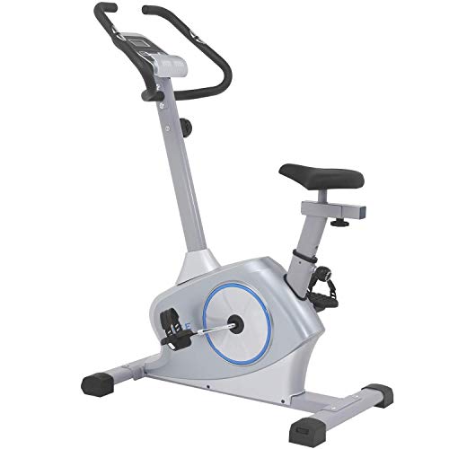 ISE Ergometer Heimtrainer Fahrradergometer mit Magnetbremssystem,Traingscomputer&Tablethalterung-12KG Schwungmasse,mit Motorsteuerung,Pulssensoren SY-8608