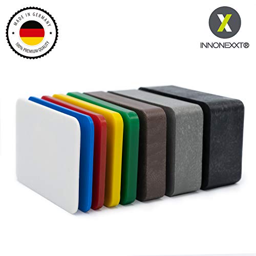 INNONEXXT Premium Unterlegplatten | 60 x 40 mm, 160 Stück | Made in Germany | Abstandshalter, Plättchen aus Kunststoff | Tragfähigkeit bis 16 t | im Set: 1.5, 2, 3, 4, 5, 10, 15, 20 mm