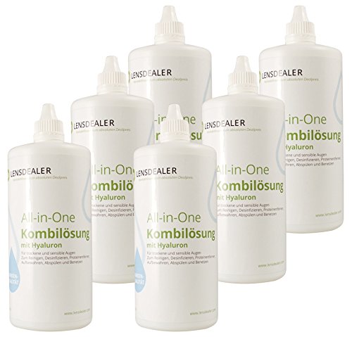 Kontaktlinsen Pflegemittel mit Hyaluron All-in-One Kombilösung Lensdealer 6x 360ml Kontaktlinsenflüssigkeit (6)