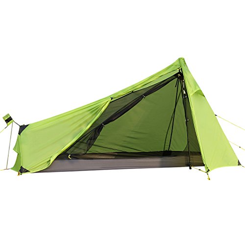 750g Ultra-Leicht Doppelwandiges Einmannzelt 1 Person kleines Moskitonetz regendicht wasserdicht Schnellaufbau Packmaß Tarp Zelt Bodenplane Trekkingzelt Campingzelt Reisezelt kompakt Andake