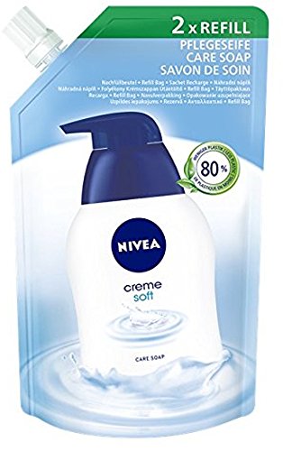 Nivea Creme Soft Flüssige Cremeseife Nachfüllbeutel, 4er Pack (4 x 500 ml)