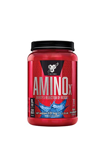 BSN Amino X Verzweigtkettige Aminosäuren (mit Vitamin D, Vitamin B6, Taurin, Alanin und Arginin, BCAA-Pulver von BSN) blue raspberry, 70 Portionen, 1kg