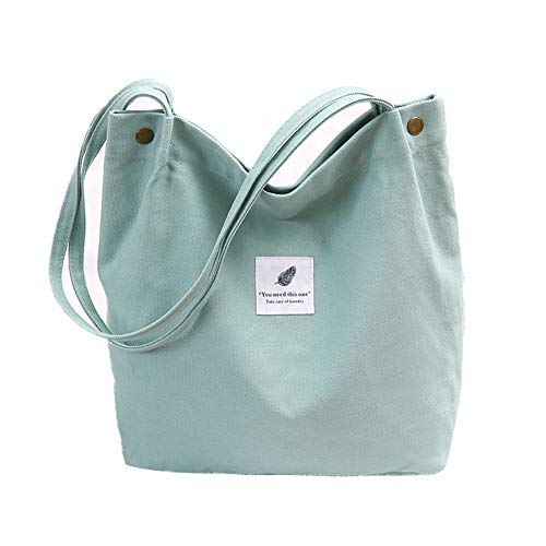Hallolife Canvas Tasche Damen Canvas Umhängetasche Shopper Casual Handtasche groß Chic Schulrucksack für Alltag Büro Schulausflug Einkauf