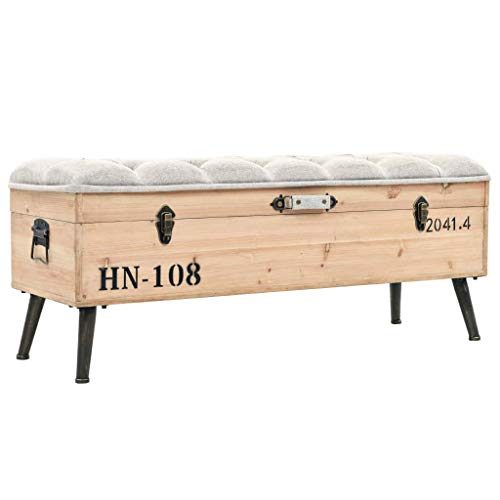 Festnight- Aufbewahrungsbank Sitzbank Sitztruhe Polsterbank Truhe für Wohnzimmer Schlafzimmer, Massivholz und MDF 120 x 40 x 50 cm