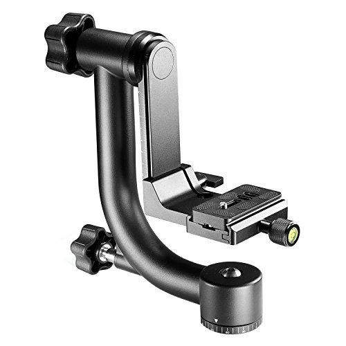 Neewer Professional Heavy Duty Metall 360 Grad Panorama Gimbal Stativkopf mit Arca-Swiss Standard 1/4 Zoll Schnellwechselplatte und Wasserwaage für Digital SLR Kameras bis 13,6 Kilogramm