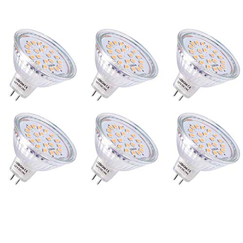 LEDGLE 3.8W GU5.3 MR16 LED Spots Lampe Warm Weiß LED Reflektor ersetzt 50W Halogenlampe 21LEDs LED Strahler 12V GU 5.3 LED Leuchtmittel 6Pcs [Energieklasse A +]